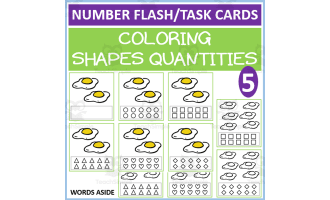 COUNTING SHAPES COLORING TASK CARDS 5