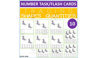 COUNTING SHAPES TRACING TASK CARDS 10