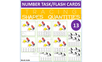 COUNTING SHAPES TRACING TASK CARDS 13
