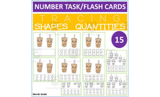 COUNTING SHAPES TRACING TASK CARDS 15
