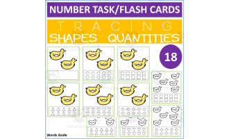 COUNTING SHAPES TRACING TASK CARDS 18