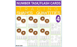 COUNTING SHAPES TRACING TASK CARDS 4