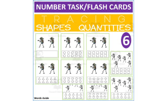 COUNTING SHAPES TRACING TASK CARDS 6