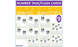 COUNTING SHAPES TRACING TASK CARDS 9