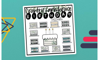 Country Farmhouse Classroom Birthday Board Decor-Editable