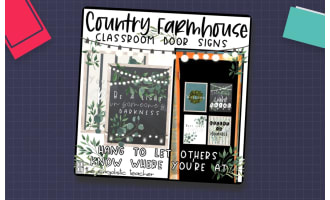 Country Farmhouse Classroom Door Signs