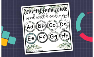 Country Farmhouse Word Wall Headings