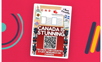 Country Study on Canada - Project - Cards + Worksheet - North America