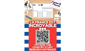Country Study on France - Reseach Project + fishing Cards + Worksheet