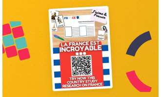 Country Study on France - Reseach Project + fishing Cards + Worksheet
