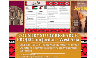 Country Study Research Project Worksheets on Jordan - Middle East