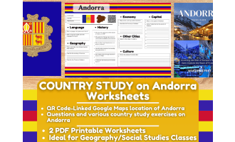 Country Study Worksheets on Andorra - Europe