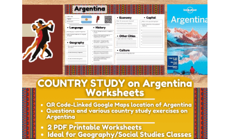 Country Study Worksheets on Argentina - South America