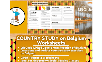Country Study Worksheets on Belgium - Europe
