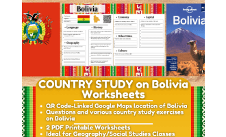 Country Study Worksheets on Bolivia - South America