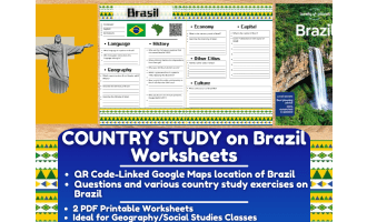 Country Study Worksheets on Brazil - South America