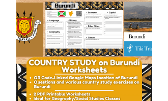 Country Study Worksheets on Burundi - Eastern Africa