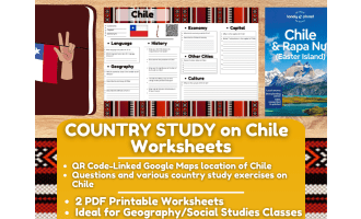 Country Study Worksheets on Chile - Southern America