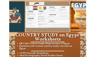 Country Study Worksheets on Egypt - North Africa - Middle East