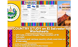 Country Study Worksheets on El Salvador - Central America