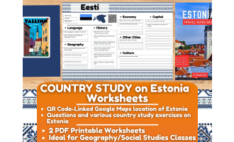 Country Study Worksheets on Estonia - Europe - Baltics