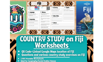Country Study Worksheets on "Fiji" - Oceania