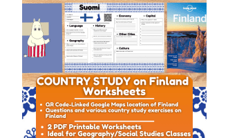 Country Study Worksheets on Finland - Europe - Scandinavia