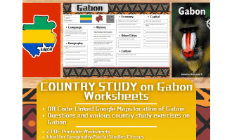 Country Study Worksheets on Gabon - Central Africa