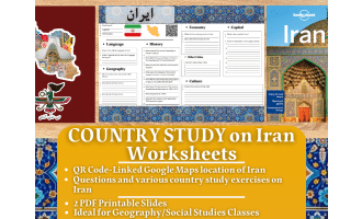 Country Study Worksheets on Iran - West Asia - Middle East