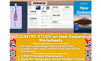 Country Study Worksheets on New Zealand - Oceania