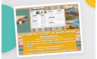 Country Study Worksheets on South Africa