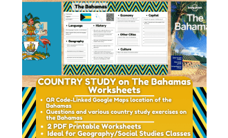 Country Study Worksheets on the Bahamas - North America - Caribbeans
