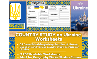 Country Study Worksheets on Ukraine - Eastern Europe