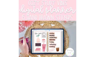 Cozy Study Vibes Digital Planner Stickers
