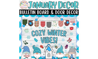 Cozy Winter Vibes!: Jan & New Year Bulletin Board or Door Decor Kits
