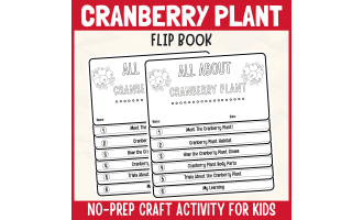 Cranberry Plant Flipbook Craft DIY Botany Science Study Writing Prompt