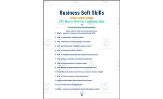 Crash Course: Business Soft Skills #14: Finding Your Leadership Style Worksheet