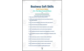 Crash Course: Business Soft Skills #16: The Many Forms of Power Worksheet