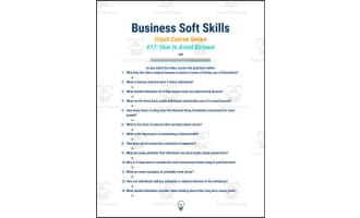 Crash Course: Business Soft Skills #17: How to Avoid Burnout Worksheet