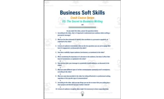 Crash Course: Business Soft Skills #3: Business Writing Worksheet