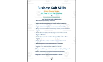 Crash Course: Business Soft Skills #6: How to Ace the Interview Worksheet