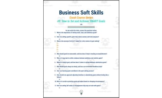 Crash Course: Business Soft Skills #9: Set and Achieve SMART Goals Worksheet
