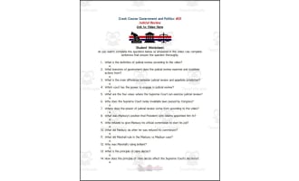 Crash Course: Government and Politics #21: Judicial Review Worksheet