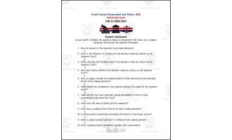 Crash Course: Government and Politics #22: Judicial Decisions Worksheet