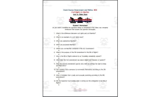 Crash Course: Government and Politics #23: Civil Rights & Liberties Worksheet