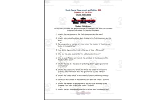 Crash Course: Government and Politics #26: Freedom of the Press Worksheet