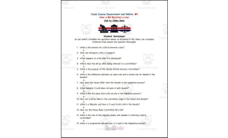 Crash Course: Government and Politics #9: How a Bill Becomes A Law Worksheet