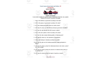 Crash Course Government Episode Worksheet 44 Media Institution by