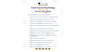 Crash Course Psychology Episode Worksheet | 11 - How to Train a Brain