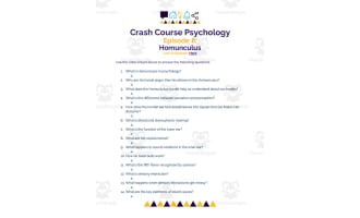 Crash Course Psychology Episode Worksheet | 6 - Homunculus